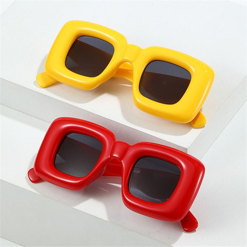 Gafas De Sol Cuadradas Retro Y2k Lentes Color Caramelo Uv400