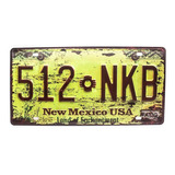 Placa Carro Antiga Decorativa Metálica New Mexico 414-36