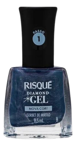 Esmalte Metalizado Sorbet Mirtilo Diamond Gel Risque 9,5ml