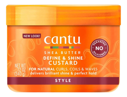 Cantu Define Shine Custard Natilla  Cabello Rizado 340gr 