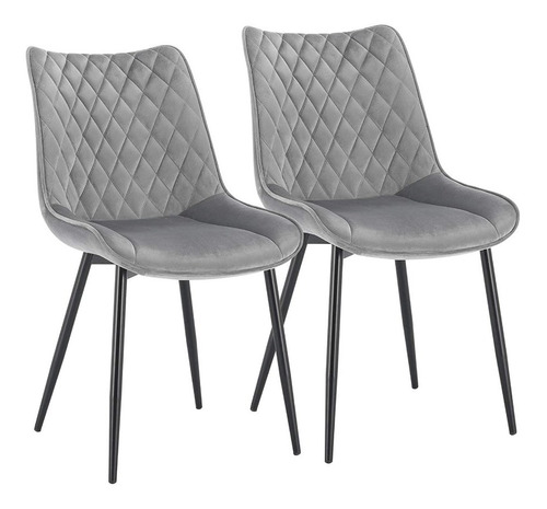 Set De 2x Sillas Comedor Greta Gris  Modelo B3078-1