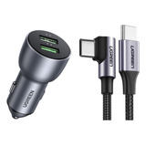 Ugreen Cargador De Automóvil 52,5w + Cable Usb-c 2.0 3a 1m