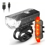 Linterna Bicicleta Recargable Usb+ Luz Led Tras Recargable 