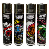 Encendedor Clipper Classic Recargable Colección Astro Skulls