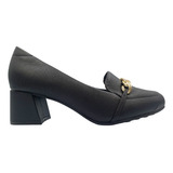 Sapato Feminino Loafer Mocassim Scarpin Conforto Salto Médio