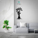 Cuadro Decorativo Recamara Sala Madera Laser / Mujer Flores 