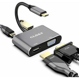 Adaptador Usb C A 4k Hdmi Vga Clday 4 En 1 Hub Usb 3.0 Otg C