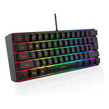 Yk61 Teclado Con Cable 60% Membrana Gaming Rgb Retroiluminac