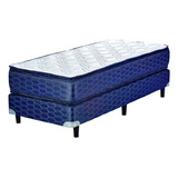 Sommier Y Colchon Suavestar Rockstar 80x190 Doble Pillow Color Azul Combinado