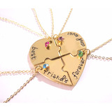 Colar De Melhores Amigas 4 Pçs+ 4 Pulseiras Best Friend