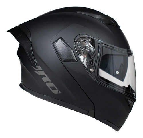 Casco Hro 3400vd Spoiler Solido Negro Mate Mica Transparente