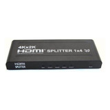 Splitter 4 Portas Hdmi 3d 4k Hub 1x4 1080p Ativo Com Fonte