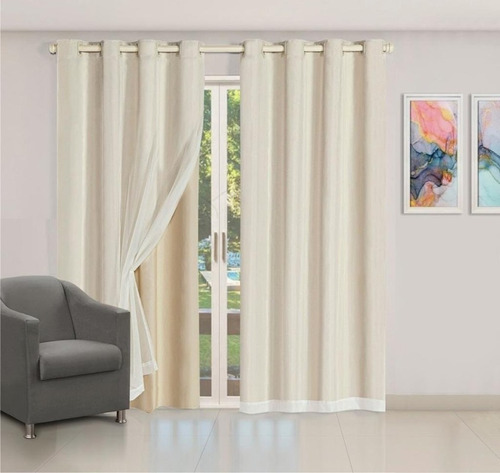 Cortina Blackout 2,80 X 2,30 Quarto Menina Luz Voil Tecido