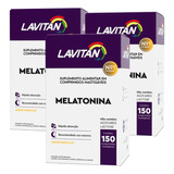 Kit 3 Melatonina Lavitan 0,21mg 150 Comprimidos Mastigáveis