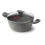 Cacerola Cuore D Pietra Con Tapa Pyrex De 20 Cm Granito Gris