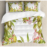 Fundas Para Edredones - Ambesonne Floral Duvet Cover Set, Fe