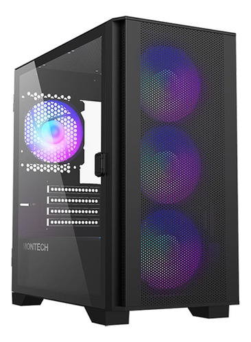 Gabinete Gamer Montech Air 100 Mini Tower Matx 4 Fans, Vidro