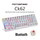 Teclado Gamer Inalambrico Rgb Motospeed Ck62 Us Color Blanco