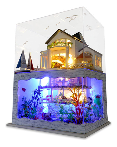 Casa Playa Miniatura 124. Kit Completo Muebles Prueba Polvo