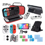 Kit De 25 Accesorios Funda Para Nintendo Switch Oled Estuche