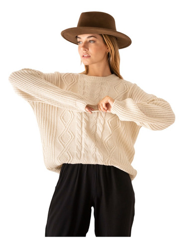 Sweater Nano Oversize Trenzas Y Rombos #n018