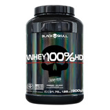 Whey 100% Hd 900g Wpc + Isolado + Hidrolisado - Black Skull Sabor Morango