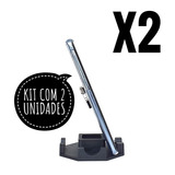 Kit Com 2 Suportes Mesa Celular Universal Display Preto