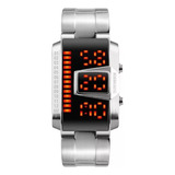 Reloj Led Rectangular Digital Skmei 1179 Para Hombre De 5 At