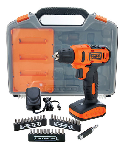 Taladro Atornillador Inalámbrico De 10mm Black+decker Ld12sc 12v + Accesorio Con Maletín De Transporte 110v/220v