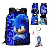 Mochila Infantil Sonic, Mochila Escolar Primária, Pré-es