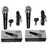 Combo 2 Microfono Sm58 Gbr Dinamico Cable Pipeta Envio Premi