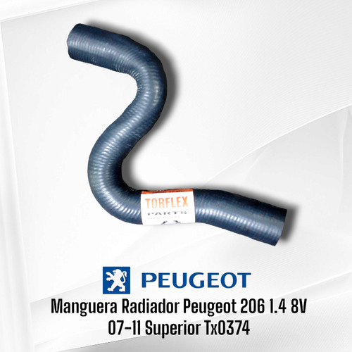 Manguera Radiador Peugeot 206 1.4 8v 07-11 Superior Tx0374 Foto 2