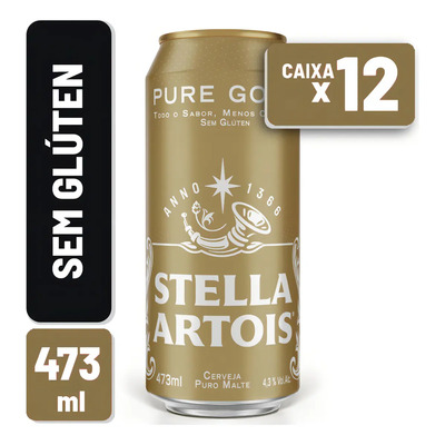 Kit12 Cerveja Stella Artois Pure Gold Sem Glúten Latão 473ml | MercadoLivre