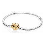 Pulsera Pandora Broche Corazón Shine Original