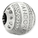 Charm De  Clip Pandora Original Plata S925 Redondo Logo 