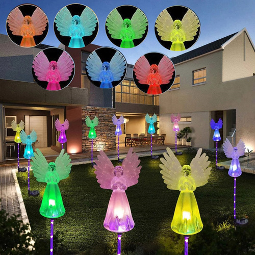 4 Unidades De Luzes Decorativas De Jardim Led Solar, Luzes D