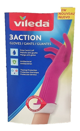 Vileda Guantes 3action S/m Antibacterial Protección Térmica