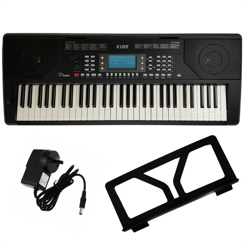 Organo Teclado Sensitivo 61 Teclas 5/8 Usb Atril Fuente K186