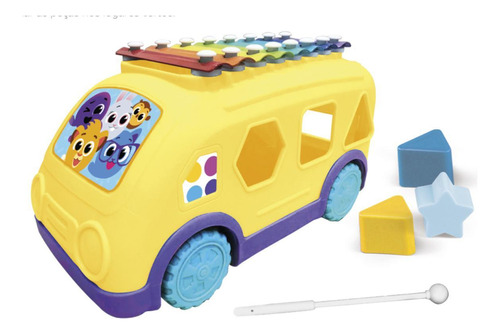 Ônibus Xilofone Peças Encaixar Infantil Bolofofos - Yestoys