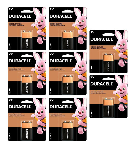 9v Tamaño Cuadrada Duracell Alcalina No Recargable 8 Piezas