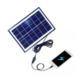 Painel Solar Portátil Carregador Usb Celular Tablet 6w 6v
