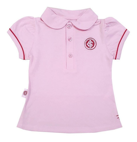 Camisa Polo Infantil Internacional Rosa Oficial