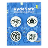 Rydesafe - Botones Reflectantes Para Ciclismo (4 Unidades)