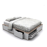 Cama Box Base Sommiers Multifuncion Cajones P/ Col  140x190 