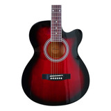 Guitarra Electroacústica Segovia Sgf238cerd Roja Sombreada