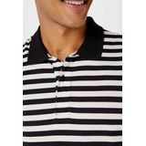 Camisa Polo Básica Masculina Listrada Hering