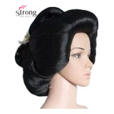 Cabello Sintético Negro De Lino Para Cosplay De Geisha, Para