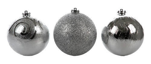 Esferas Plata Gigantes Navidad Navideño Árbol Grandes 12 Cm
