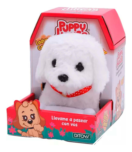 Puppy House Perro Mascota Ladra Y Camina Ditoys Color Blanco