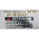 Emblemas Para Mitsubishi Montero 2400 Laterales Porta Placa 